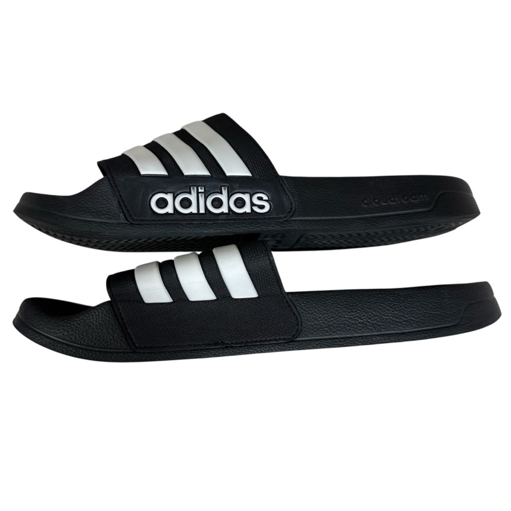 Adidas Adilette Shower Slides Core Black White Size 11 Men's Sandals
